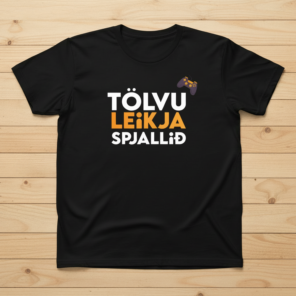 Tölvuleikjaspjallið T-shirt - No Microphone